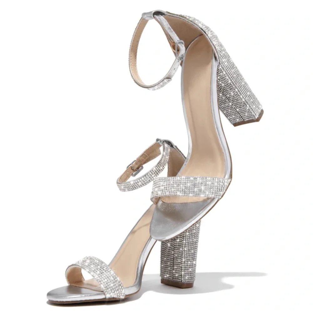 Embellished block heels 10M - Picture 3 of 4